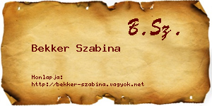 Bekker Szabina névjegykártya